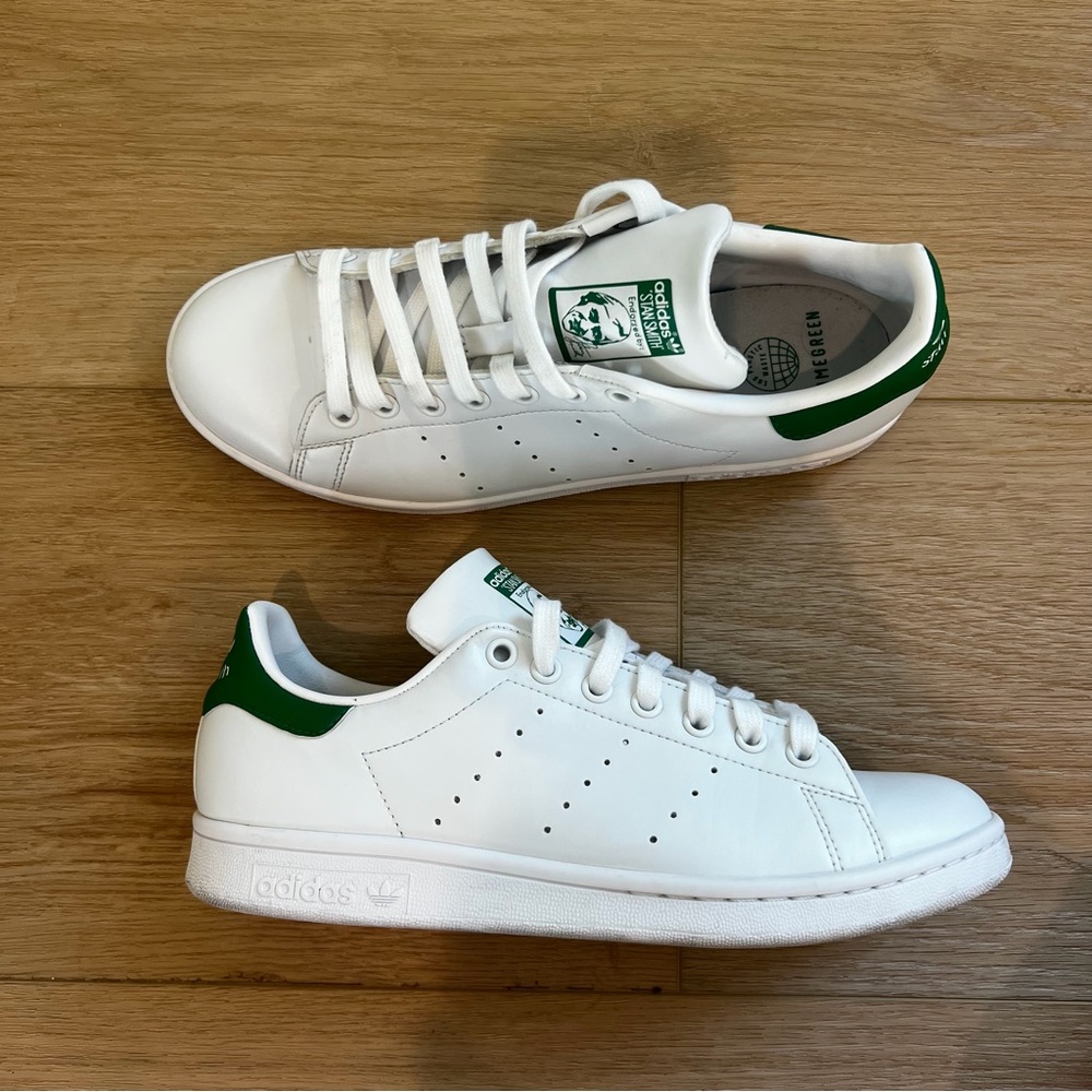 adidas Stan Smith White Leather Classic Shoes Size M8.5 W9.5 - Picture 2 of 6